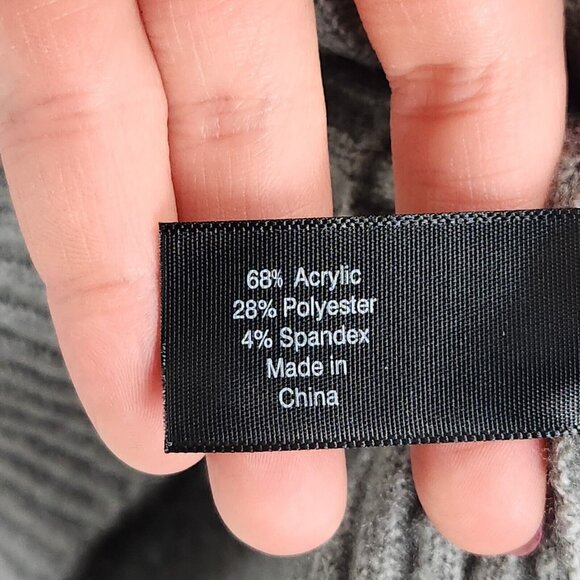 Lane Bryant Sweater Womens 18 Gray Wide Neck Off Shoulder Ruffle Beaded Ribbed - Picture 9 of 12